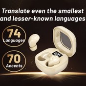 Resim Ultra-Kompakt 1 Çift Kablosuz Dil Çeviri Kulaklığı, İki Yönlü Gerçek Zamanlı Çeviri, Gürültü Önleyici Mikrofon, Dokunmatik ve Ses Kontrolü, Type-C Şarj, Şarj Edilebilir Pil, Telefonlar ile Uyumlu, Seyahat, İş ve Eğitim için - Plastik, Kapalı Tasarım, Kaliteli Değil, Hızlı Şarj Çantası ile Birlikte, Gezi Tercümanı, Etüt Aparatı, Taşınabilir Cihaz, Hafif Kulaklıklar, Çelik Konstrüksiyon, Dayanıklı yapı, plastik gövde, sık seyahat edenler, denizaşırı öğrenciler 