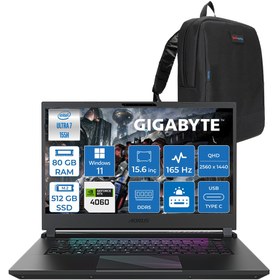 Resim Gigabyte Aorus 15 BKG-13TR754SH Ultra 7 155H Aı 80GB Ddr5 512GB SSD 8GB\u002FRTX4060 140W 165Hz 15,6\ Qhd (2560 x 1440) IPS WIN11HOME Gaming Bilg. Z13TR754SHH22+ZETTAÇANTA 