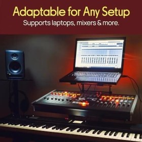 Resim Renklimestore PLPTS38 Dizüstü Bilgisayar Standı, Ayarlanabilir Yükseklik, Ergonomik Tasarım, Kaymaz Dişler, Dj Mikseri, Ses Cihazları, Iş Istasyonu, Oyun ve Ev Için 