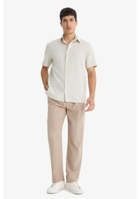 Resim DeFacto %100 Pamuk Regular Fit Polo Yaka Yazlık Kısa Kollu Gömlek D8613AX25SMBG74 