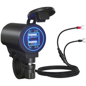 Resim Rogfer Zh-526ı1 Araba / Motosiklet 4.2a Çift Usb Bağlantı Noktalı Araç Şarj Cihazı Mavi Işık Diğer Diğer 