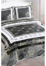 Resim Örtüm Camelia Çift Kişilik Kapitone Yatak Örtüsü Takımı - Gri 