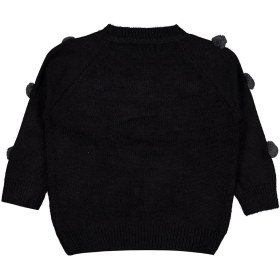 Resim Civil Girls Civil Kız Çocuk Ponponlu Kazak - Premium Siyah Bisiklet Yaka 2-3 Yaş Günlük Stil 