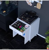 Resim Doqu M Set Ocak Altı Dolap 60x88x48 Cm 1 Çekmece 2 Kapaklı Ve 1 Gözlü Tüp Bölmeli Beyaz Dolap Beyaz 