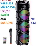Resim Polygold 3X8 İNÇ BÜYÜK BOY TEKERLEKLİ BLUETOOTH SPEAKER ŞARJLI KABLOSUZ MİKROFONLU HOPARLÖR 