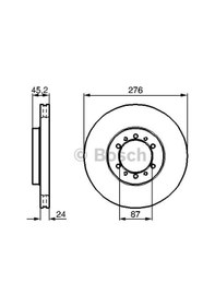 Resim Mitsubıshı Ticarı On Fren Disk Aynası Havalı Mitsubıshı L200 92-07 4wd Pajero 90- 3.0 3.5 V6 276x6 - Bosch 0986478844 
