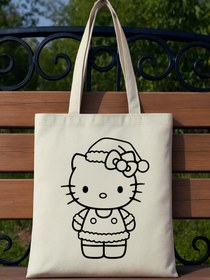 Resim Hello Kitty Çocuk Boyama Çantası (Boyanabilir Bez Çanta) 