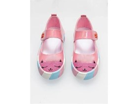 Resim Casabony Pembe Rugan Simli 3D Kız Babet Sneakers Tekstil ve PVC Malzemeden Şık Tasarım 