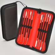 Resim 10 Parça Paslanmaz Çelik Seramik Alet Seti - Solmayan Kaplamalı, Deri Kılıflı ve Askılı İki Uçlu Kil Şekillendirme Takımı (Profesyonel Kalite) 