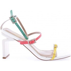 Resim Dgn K9004 Kadin Küt Burun Bantli Topuklu Sandalet K9004-1748-R2399 Çok Renkli 
