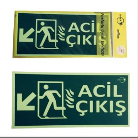 Resim STOREMAX LR-FLD Fotolümen Fosforlu Yön Levhası - Sol - Yön Ok Sembollü - Acil Çıkış Yazılıdır 1088605 