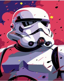 Resim wombhobby klon asker 2 starwars Sayılarla Boyama Seti 80X100 Cm Çerçevesiz RULO ( Kasnaksız ) 