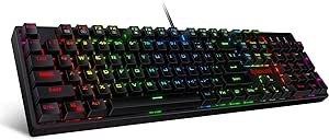 Resim Redragon K582-US Surara RGB LED arkadan aydınlatmalı QWERTY mekanik oyun klavyesi, 104 tuşlu, ABD düzeni (kırmızı şalter – ABD düzeni) 