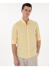 Resim Pierre Cardin Erkek Sarı Gömlek Desenli 50303245-vr044 Sarı 