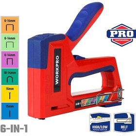 Resim Workpro WP223002 6 in 1 Profesyonel 6-14 MM Mekanik Zımba + 15 MM Çivi Tabancası Set 