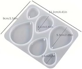 Resim Epoksi Silikon Kalıp Çoklu Anahtarlık Damla Model Delikli Kolye Küpe Kalıbı 