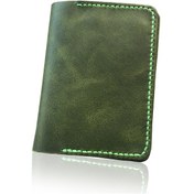 Resim Hakiki Deri Yeşil Ruhsat Kabı 