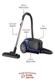 Resim Grundig Toz Torbasız Süpürge EPA12 Siklon Filtre 
