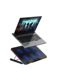 Resim Oyuncu RGB Ledli Notebook Soğutucu Stand 6 Fanlı Yükseklik Ayarlı 