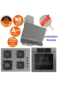 Resim Ferre FryArt & SilentArt ENON Sessiz Antrasit Gri Ankastre Set (D082-SA+ QEP63CPR +SC408-WFA 1'wok) 