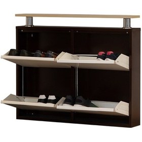 Resim Kaser Metal Krem Kahve Ayakkabılık 2+2 