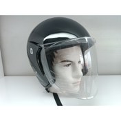 Resim Kt Kask Motosiklet Yarım Kask Yazlık Parlak Siyah 