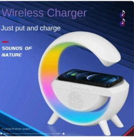 Resim GRANDTECH Akıllı Gece Lambası Speaker Bluetooth Hoparlör Kablosuz Şarj Rgb Masa Lambası Yatak Odası 