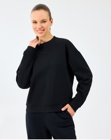 Resim Skechers W Essential Crewneck Sweatshirt Kadın Siyah Sweatshirt S2610011-3817 Siyah 