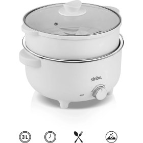 Resim 700W Çok Fonksiyonlu Buharlı Pişirici, Güveç, Pilav, Çorba, Haşlama, 3l, Beyaz 