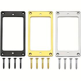 Resim 2 adet Düz Metal Humbucker Pickup Montaj Halka Seti Elektro Gitar veya Precision Bas için 