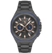 Resim Santa Barbara Polo Racquet Club Sb.1.10539-4 Tüm Fonksiyonları Aktif Çelik Kordonlu Füme Erkek Kol S Metalik Gri 
