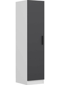 Resim Minar Kale 1 Kapaklı Dolap Beyaz - Antrasit 190cm Çok Renkli 