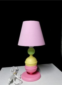 Resim TEKAY AYDINLATMA PEMBE AHŞAP ABAJUR KIZ ÇOCUK ODASU ABAJURU PEMBE BAŞLIK 