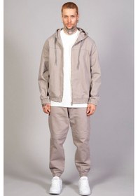 Resim Erkek Kapüşonlu Oversize Marsıan Füme Kot Ceket Füme 