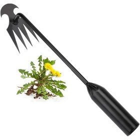 Resim Qingmipy Bahçe Yabani Ot Temizleme Aleti - 4 Dişli Manganez Çelik Elle Çalışan Çok Amaçlı Ot Çekme Aracı 