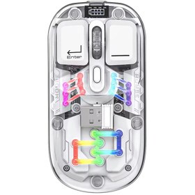 Resim XTRIKE ME Mouse Bluetooth + 2,4Ghz Wireless Rgbli Mouse Transparent Kablosuz Mouse 6400dp 