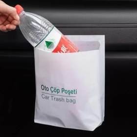 Resim Kendinden Yapışkanlı Tek Kullanımlık Oto Çöp Poşeti, 20’li Paket, Sızdırmaz ve Dayanıklı Araç Içi Torba, Seyahat Için Hijyenik Kullan At, 23X18.5 cm Araba Aksesuarı 