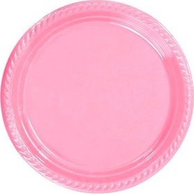 Resim Kullan At Renkli Pembe Parti Davet Plastik Tabak - 17 Cm. - 25 Adetlik 3 Paket 