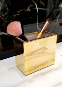 Resim Windisch Shıne Lıght Square Işlemeli Tezgah Üstü Diş Fırçalık Gold 