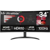 Resim Lg 34'' Ultrawide 34WR50QK-B 100Hz 5ms Va Qhd (3440X1440) Curved Monitör 