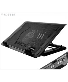 Resim Frısby FNC-35ST 14CM Fan, 10"-17" Notebook Soğutucu, 5 Kademeli Stand, Mavi Ledli (Siyah) 
