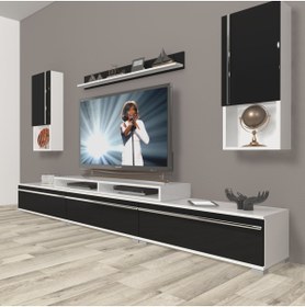 Resim Decoraktiv Ekoflex 270ta Mdf Tv Ünitesi Tv Sehpası - Beyaz - Siyah 