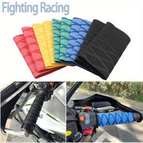 Resim BMW R1250GS R1200GS LC ADV F750GS F850GS F900R için Uygun, Evrensel Isıyla Küçülen Gidon Tutacakları Kaymaz Kauçuk El Kapakları 