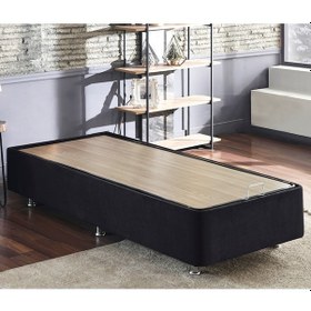 Resim Nironyatak Niron Ela Baza - 90X190 Cm Tek Kişilik Sandıklı Siyah Kumaş Baza 