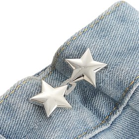 Resim 2 Çift Pantolon Sıkıştırma Klipsi Pantolon Klipsleri Yeniden Kullanılabilir Pantolon Sıkıştırma Klipsleri Ayarlanabilir Düğmeler Dikişsiz Yıldız Düğmeler Kot Düğme İğneleri Pantolon Kadın Etekleri 