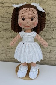 Resim OYUNCAKPARK İnci Tanesi Kıvırcık Saçlı Karnaval Bebek Amigurumi Organik Oyuncak 