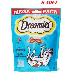 Resim Dreamies Mega Somonlu Kedi Ödül Maması 6 x 180 G 