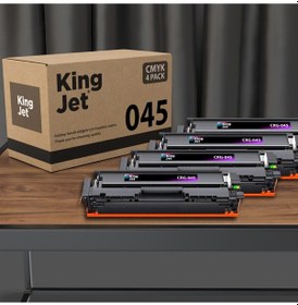 Resim Kingjet Canon Uyumlu Mf631 Standart Kapasiteli 4 Renk Takım Toner Çipli 045 Crg-045 