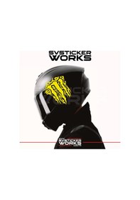 Resim Monster Kask Sticker Tüm Kasklar Uyumlu Tek Yön 1 Adet Sarı 
