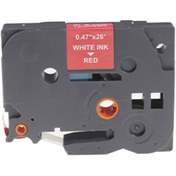 Resim Genel Markalar BROTHER P-Touch TZE-435 KIRMIZI ETIKETE BEYAZ (12mm x 8m) Etiket 